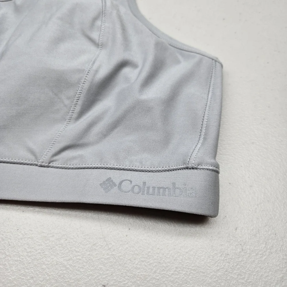 Columbia Women Sports Bra XL Gray Wireless Pullover Jersey Racerback‎